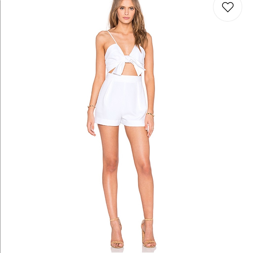 Kendall and Kylie tie front white romper